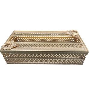 Mid Century Tissue Dispenser Gold Metal 1960s Bathroom Decor Hollywood Regency